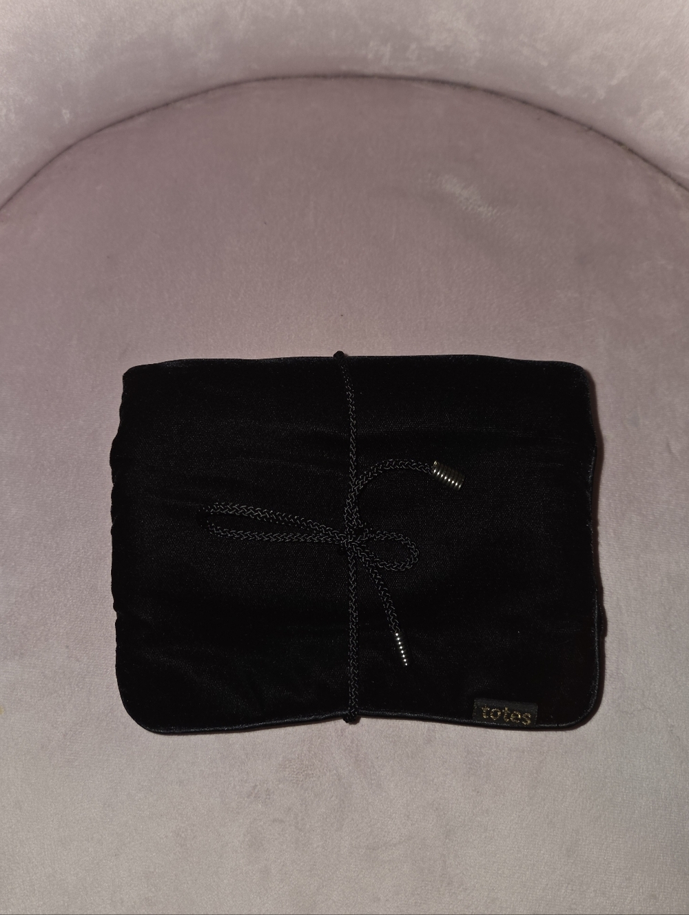 totes Black Foldable Travel Pouch with Drawcord